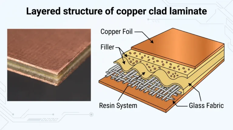 layered structure of copper clad laminate
