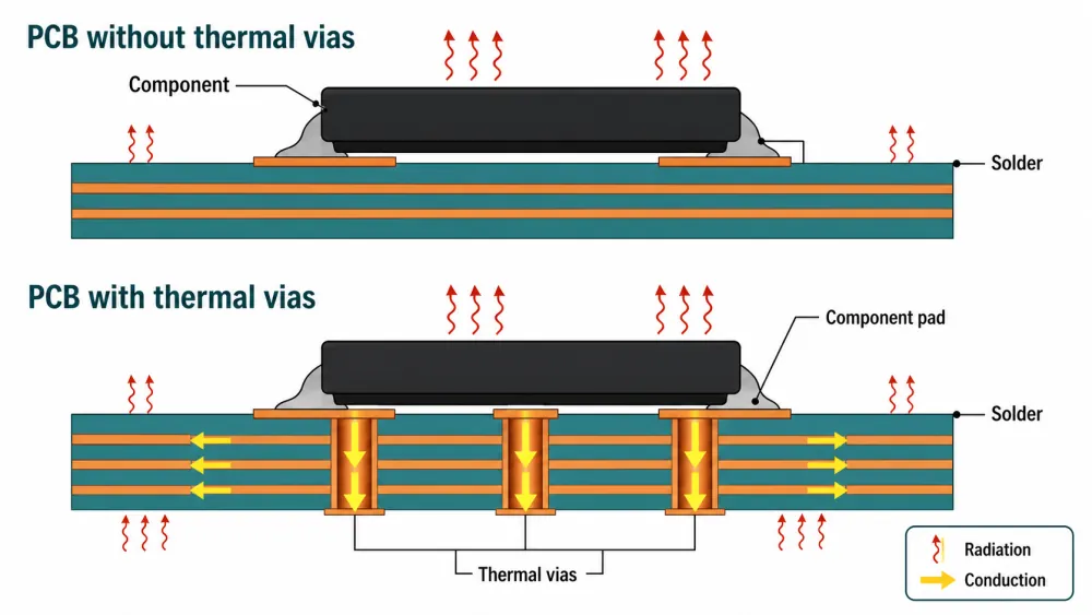 pcb thermal vias diagram