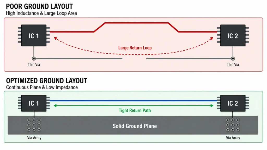 poor vs optimized ground layout